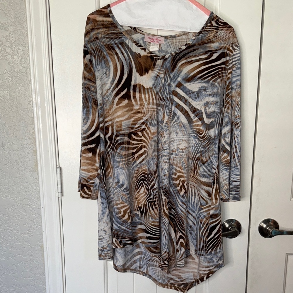 Animal Print Tunic Top